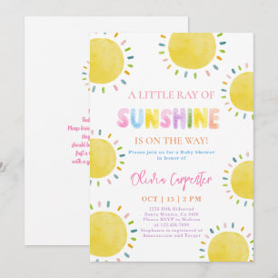 Un pequeño rayo de sol en Baby Shower Invitación