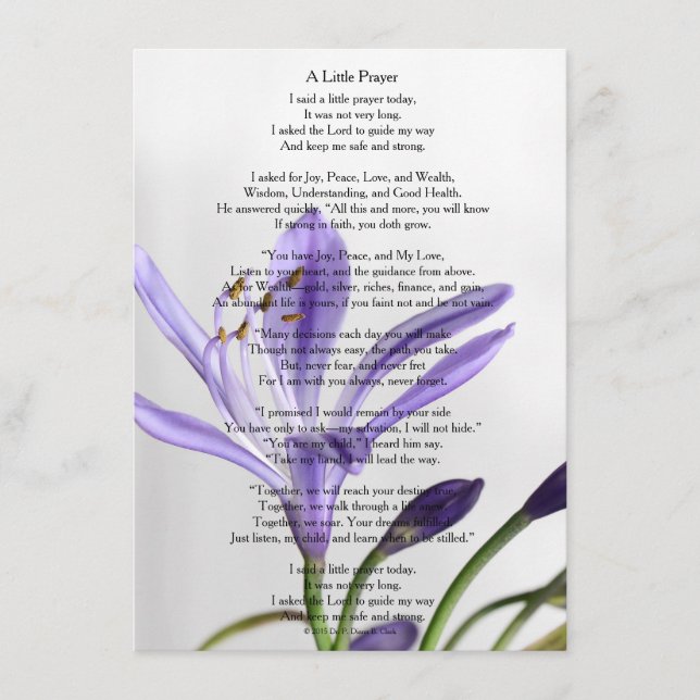 "Un pequeño rezo" (Anverso)