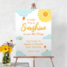 Un pequeño Rótulo Ray Sunshine Baby Shower Foam Bo