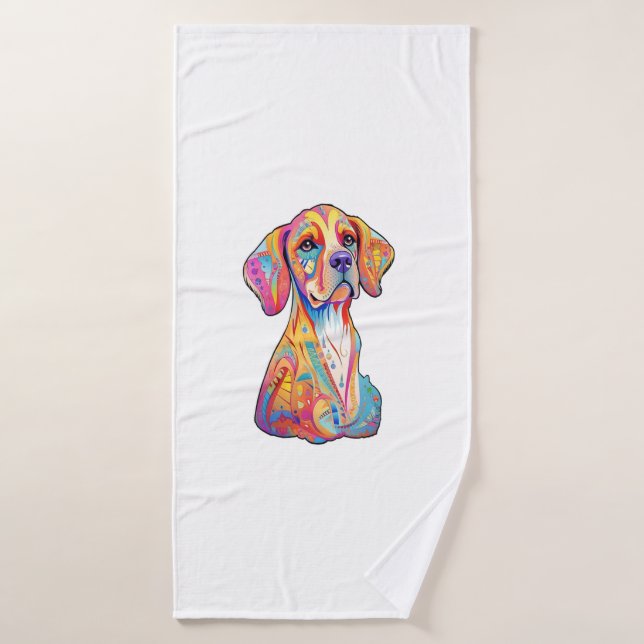 Un perro acuarela (Toalla de baño)