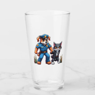 un perro policía y un gato malo - humor