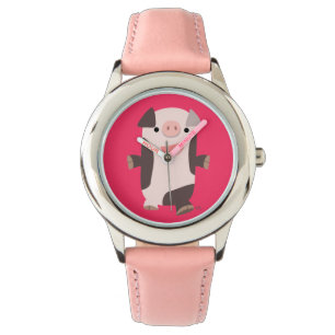 Un Personalizado lindo con un reloj de cerdo sonri