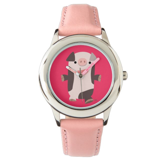Un Personalizado lindo con un reloj de cerdo sonri (Anverso)