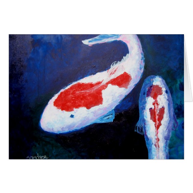 Un pescado, tarjeta de dos pescados (Anverso (Horizontal))