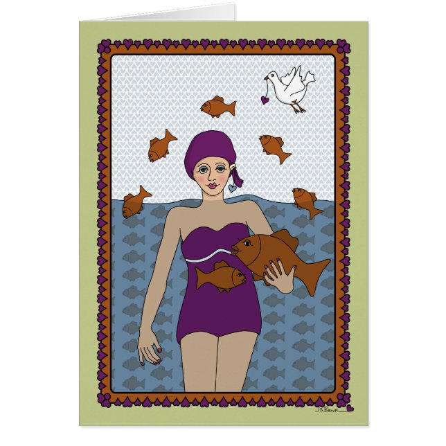 Un pez fuera de la tarjeta Water_A_Greeting (Frente)