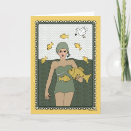 Un pez fuera de la tarjeta Water_C_Greeting