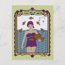 Un pez fuera del agua_A_ postal