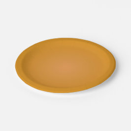 Un plato de papel marrón-naranja redondo y liso