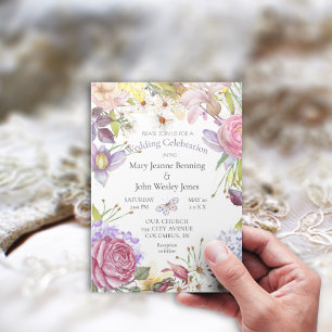 Un poco de Boho Floral Sunny Wedding Invitación