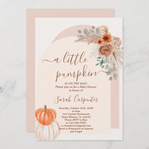 Un poco de calabaza Boho Invitación de Baby Shower