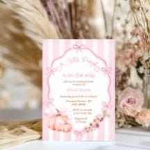 Un poco de calabaza cae Invitación rosa de Baby Sh