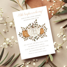 Un poco de calabaza cayó en la invitación de Baby 