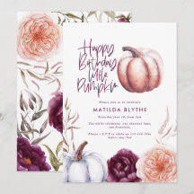 Un poco de calabaza floral otoño púrpura púrpura c