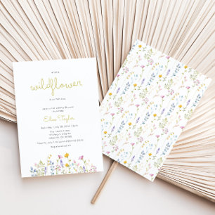 Un poco de invitación a Baby Shower con flores sil