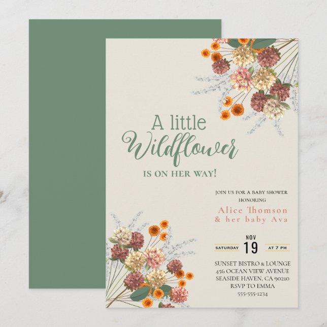 un poco de invitaciones del libro de flores silves (Anverso / Reverso)