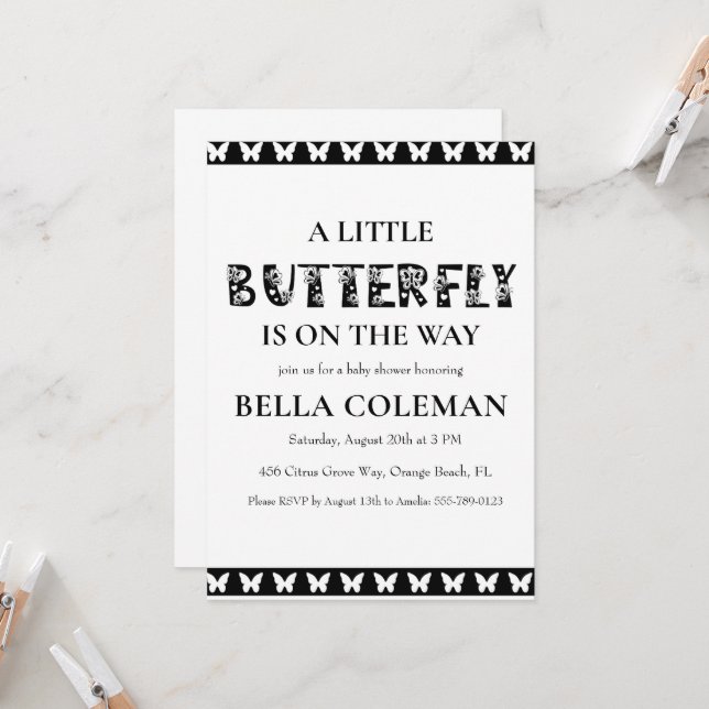 un poco de invitaciones para una ducha de bebé con (Anverso/Reverso In Situ)