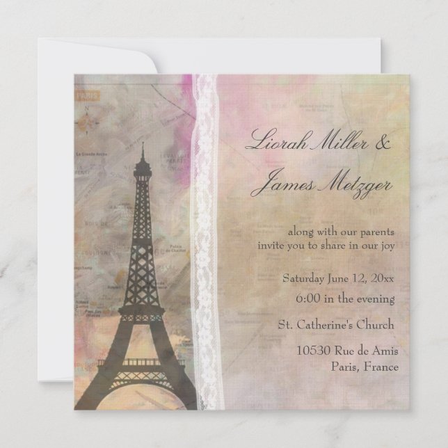 Un poco de París ... una pequeña invitación de bod (Anverso)