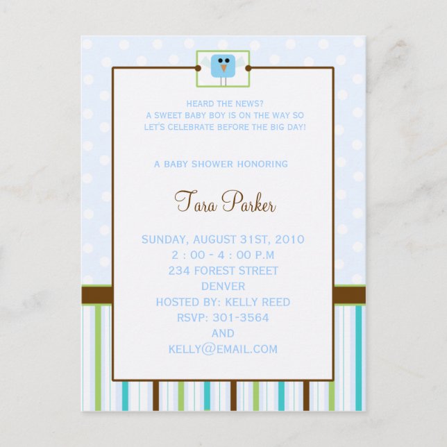 un poco de postales para la ducha de bebé (Anverso)