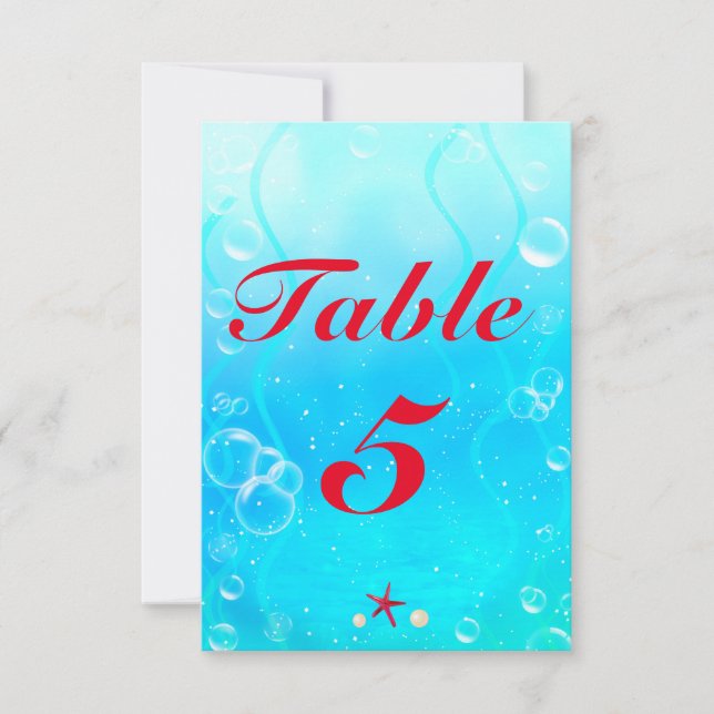 Un poco de tarjeta de mesa del Fiesta Mermaid Beac (Anverso)