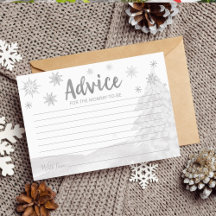 Un poco de tarjetas de consejo de Baby Shower gris