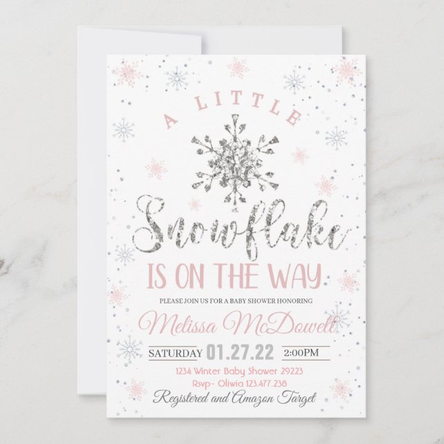 Un poco del tema de la invitación a Baby Shower co (Anverso)