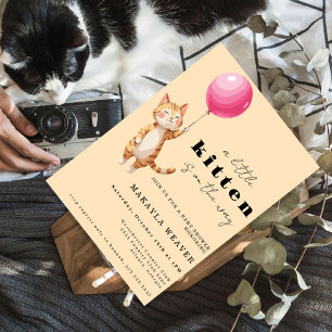 un poco kitten Kitty Baby Shower Invitación