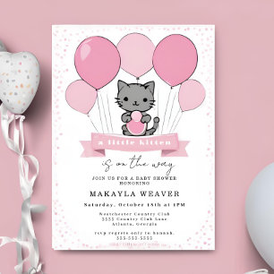 un poco kitten Kitty Baby Shower Invitación