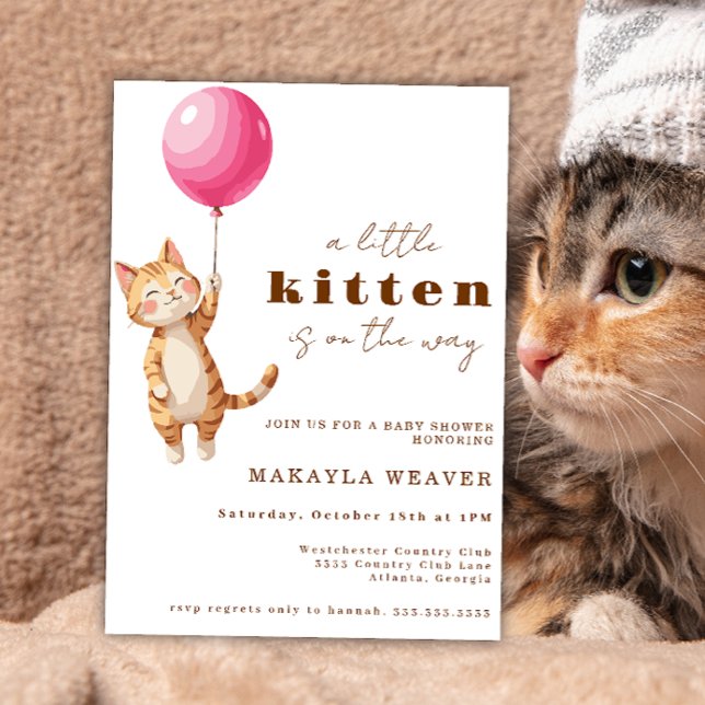 un poco kitten Kitty Baby Shower Invitación (Subido por el creador)