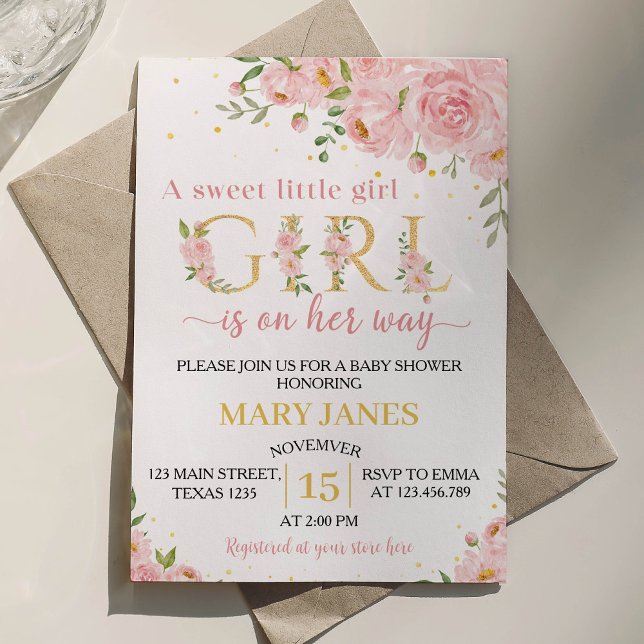 Un poco maravillosa invitación Chica a Baby Shower (Subido por el creador)