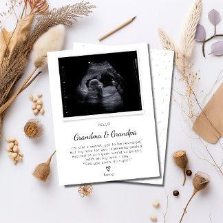 Un poema desde el bebé a la futura abuela y tarjet