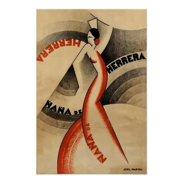 Un poster de arte deco de una bailarina de flamenc (Anverso)