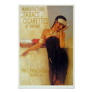 Un poster de arte para los cigarrillos alemanes