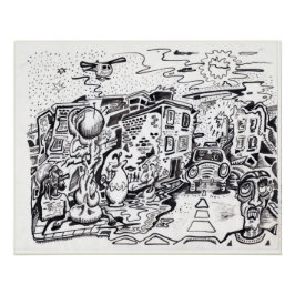 Un poster lujoso en casa de noche