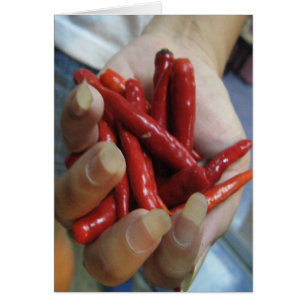 Un puñado de chile... Tarjeta de comida callejera 