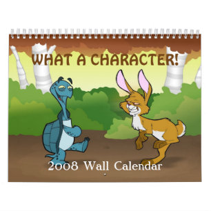 Un "qué calendario de pared del carácter" 2008