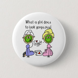 ¡Un qué chica hace para parecer magnífico! Botón