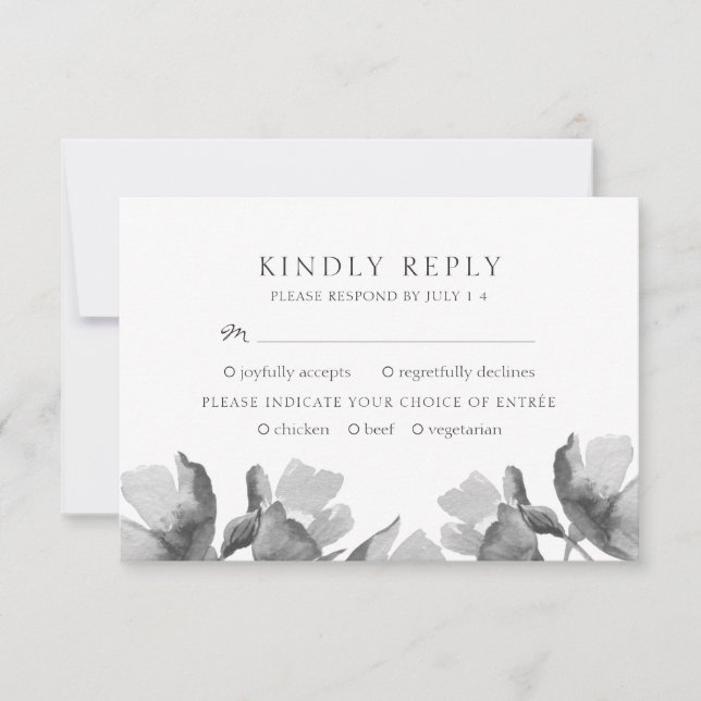 Un ramo de agua. Tarjeta RSVP de boda floral (Anverso)