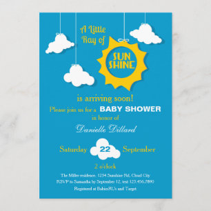 Un rayo de la invitación de Baby Shower de la sol