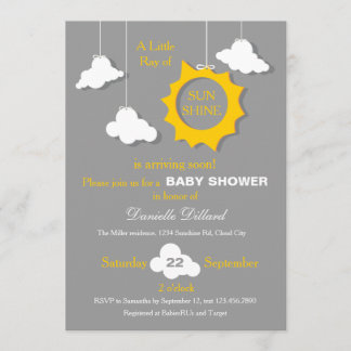 Un rayo de luz solar invitación a Baby Shower