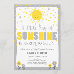 Un rayo de luz solar invitación Baby Shower Neutra