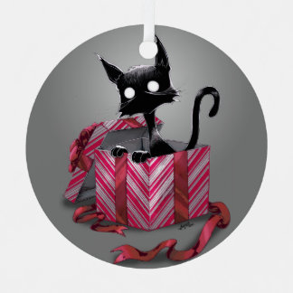Un regalo de Boo Kitty Ornamento Metalizado