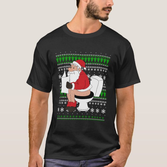 Un regalo de Navidad divertido para suéter Santa T (Anverso)