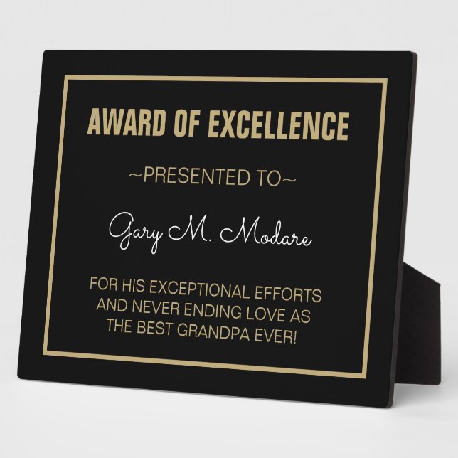 ¡Un regalo especial! Placa del mejor abuelo (Lado)