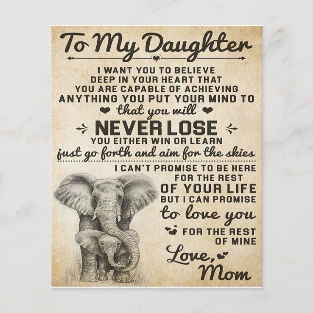 Un regalo lindo para la hija, a mi carta de Daugjt (Frente)