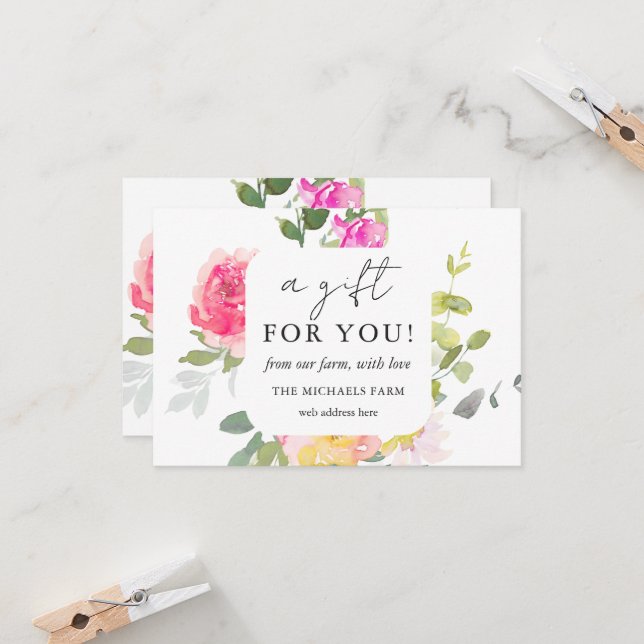 Un regalo para tu certificado de regalo floral de  (Anverso/Reverso In Situ)