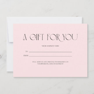Un regalo para usted - certificado de regalo de co