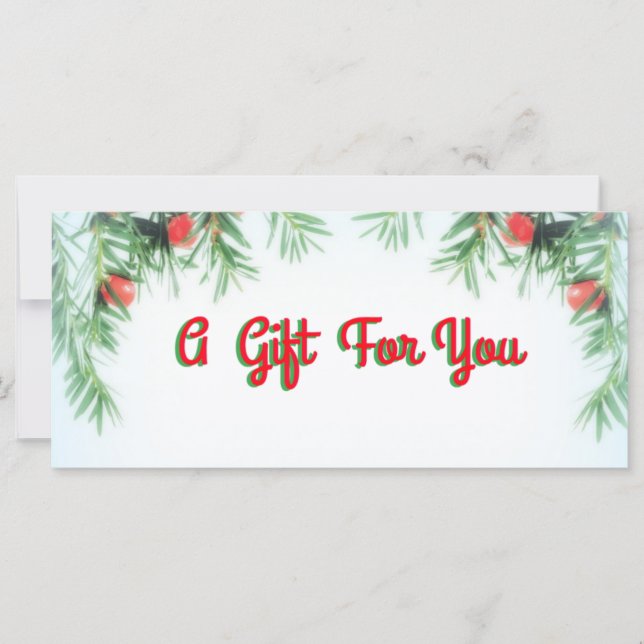 Un Regalo Para Usted Tarjeta De Regalo De Efectivo (Anverso)