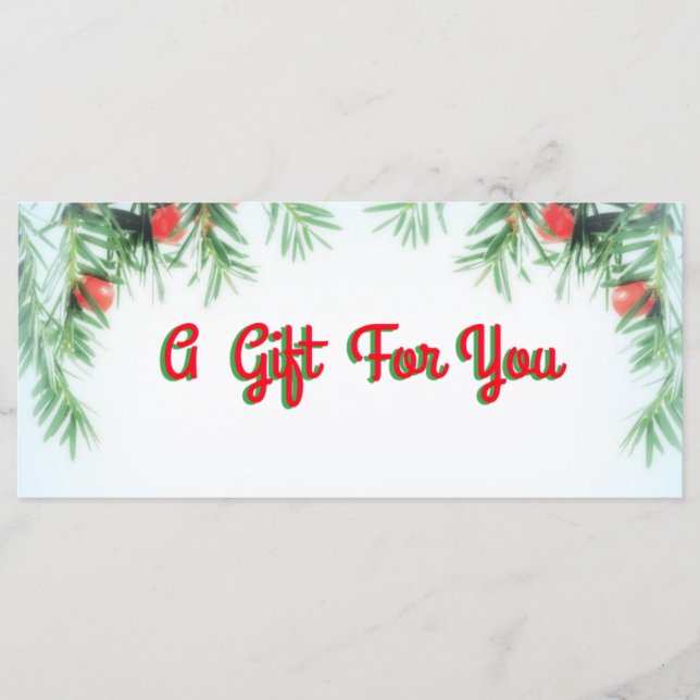 Un Regalo Para Usted Tarjeta De Regalo De Efectivo (Anverso)