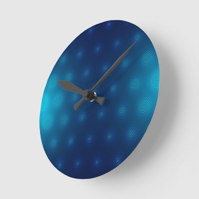Un reloj de pared con gradiente azul que muestra c (Ángulo)