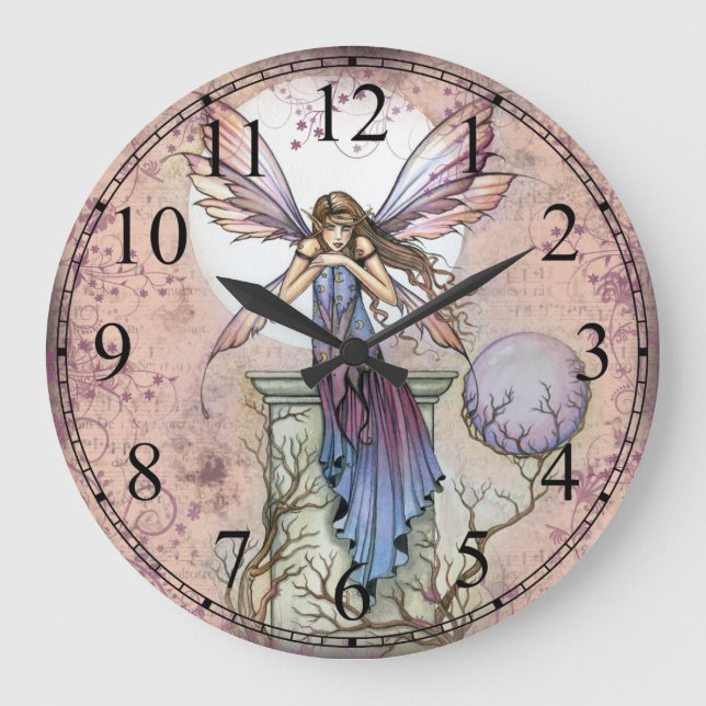 Un reloj de pared de arte de fantasía de hadas par (Anverso)